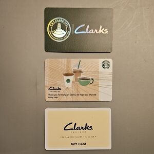 Clarks Used Collectible Gift Card Set Of 3